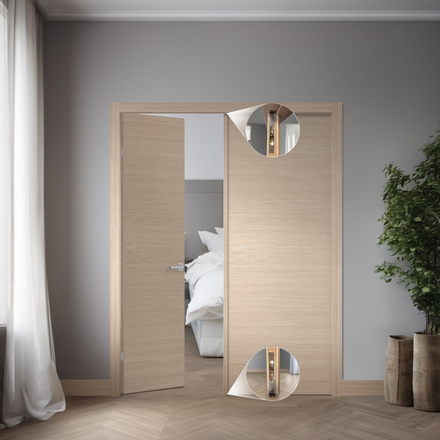 Porte battante double intérieure London SWLO-05D | Ensemble complet