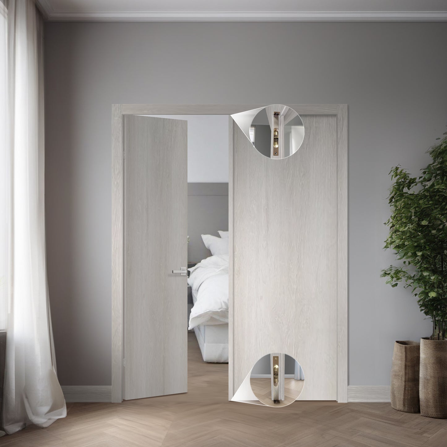 Porte battante double intérieure London SWLO-03D | Ensemble complet