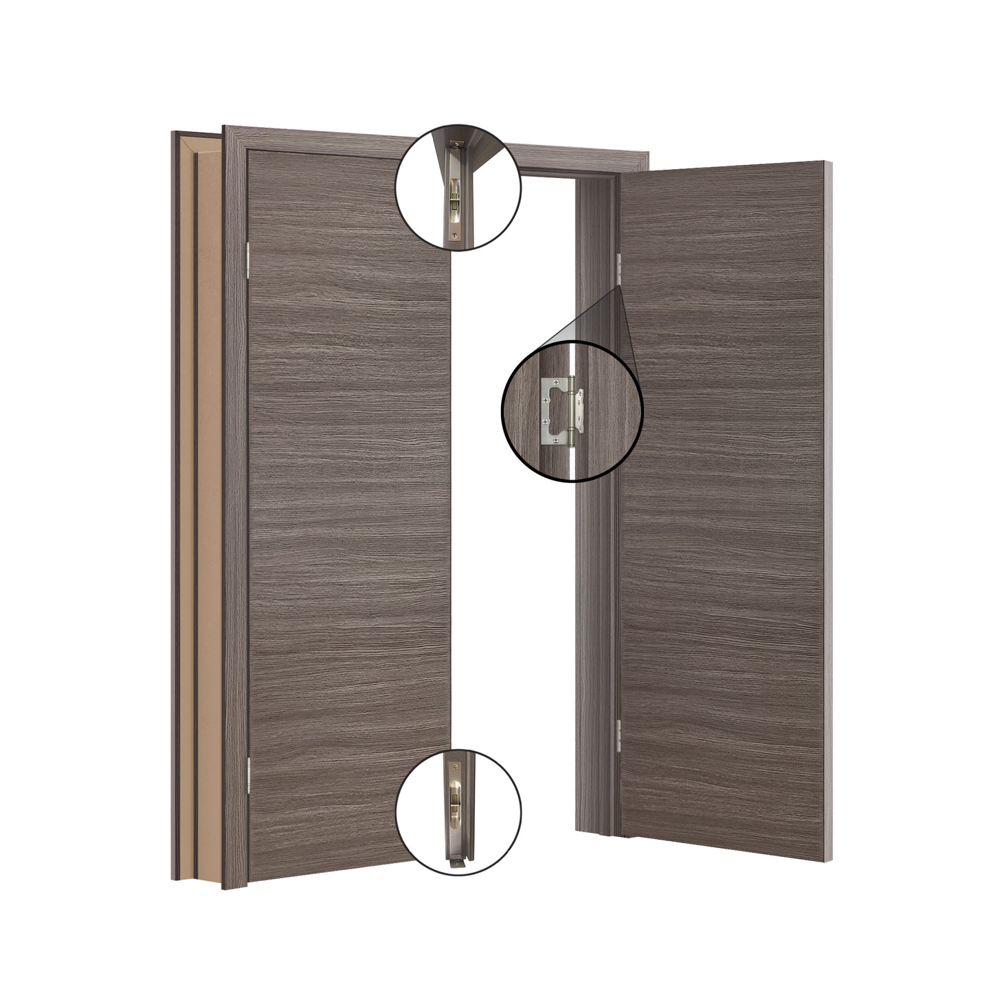 Porte battante double intérieure London SWLO-08D | Ensemble complet
