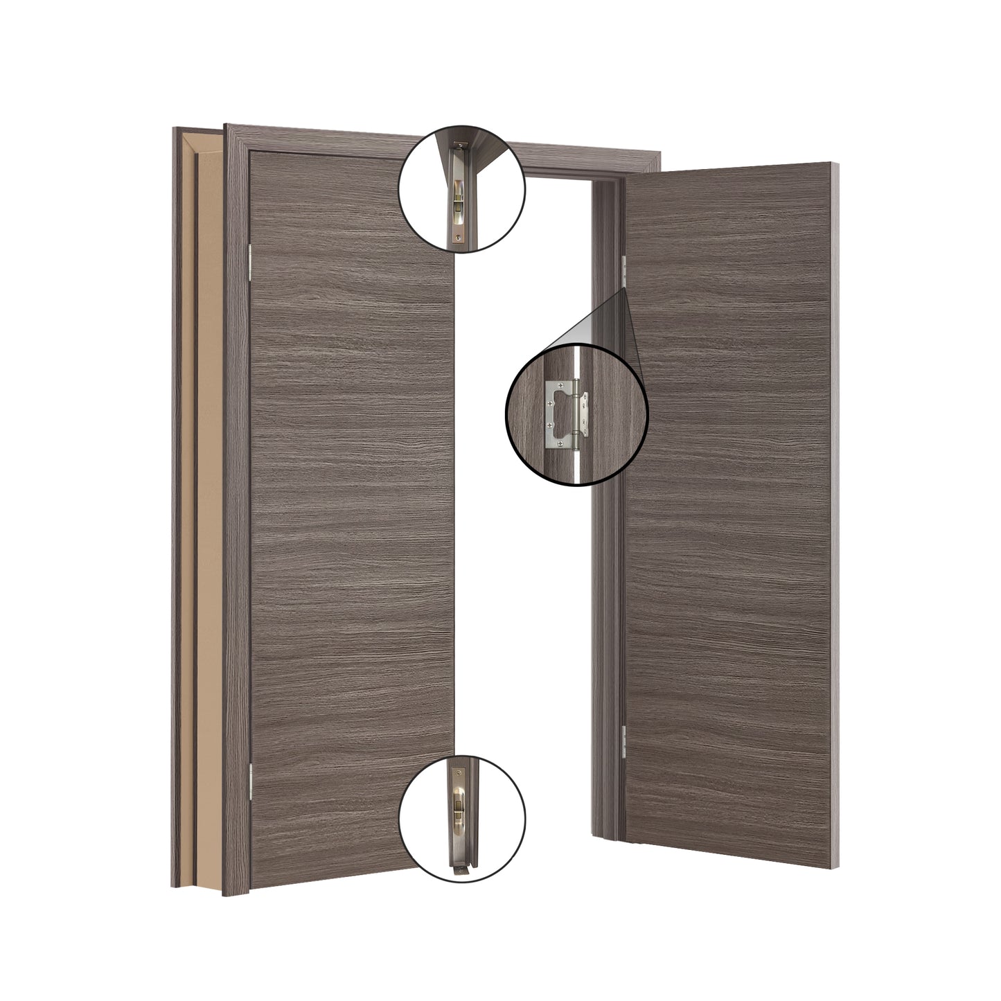 Porte battante double intérieure London SWLO-08D | Ensemble complet