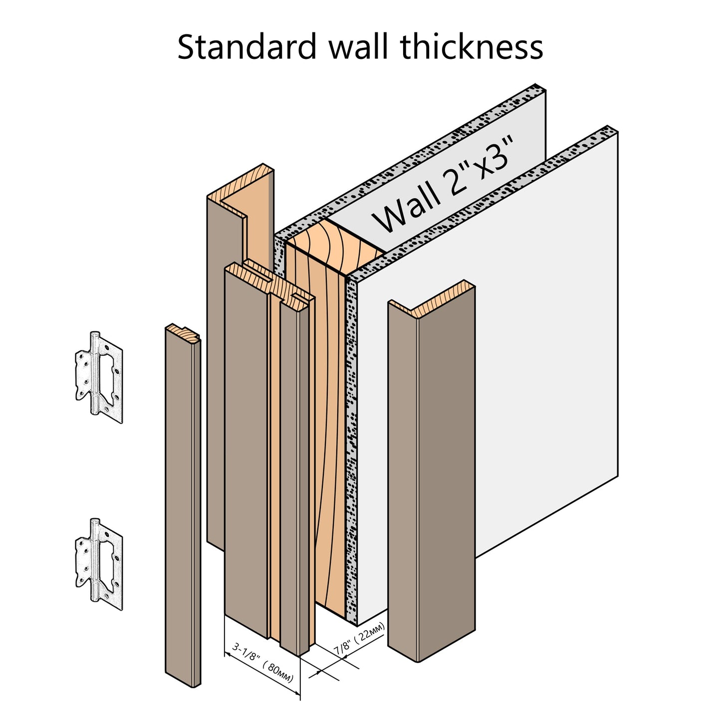 European Adjustable Door Frame XTS - 05 for 2" x 3" wall