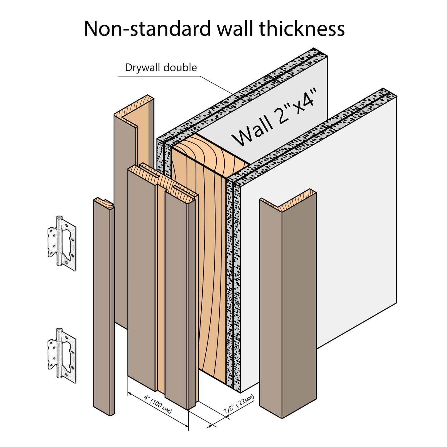 European Adjustable Door Frame XTM - 08 - Simple for 2" x 4" wall