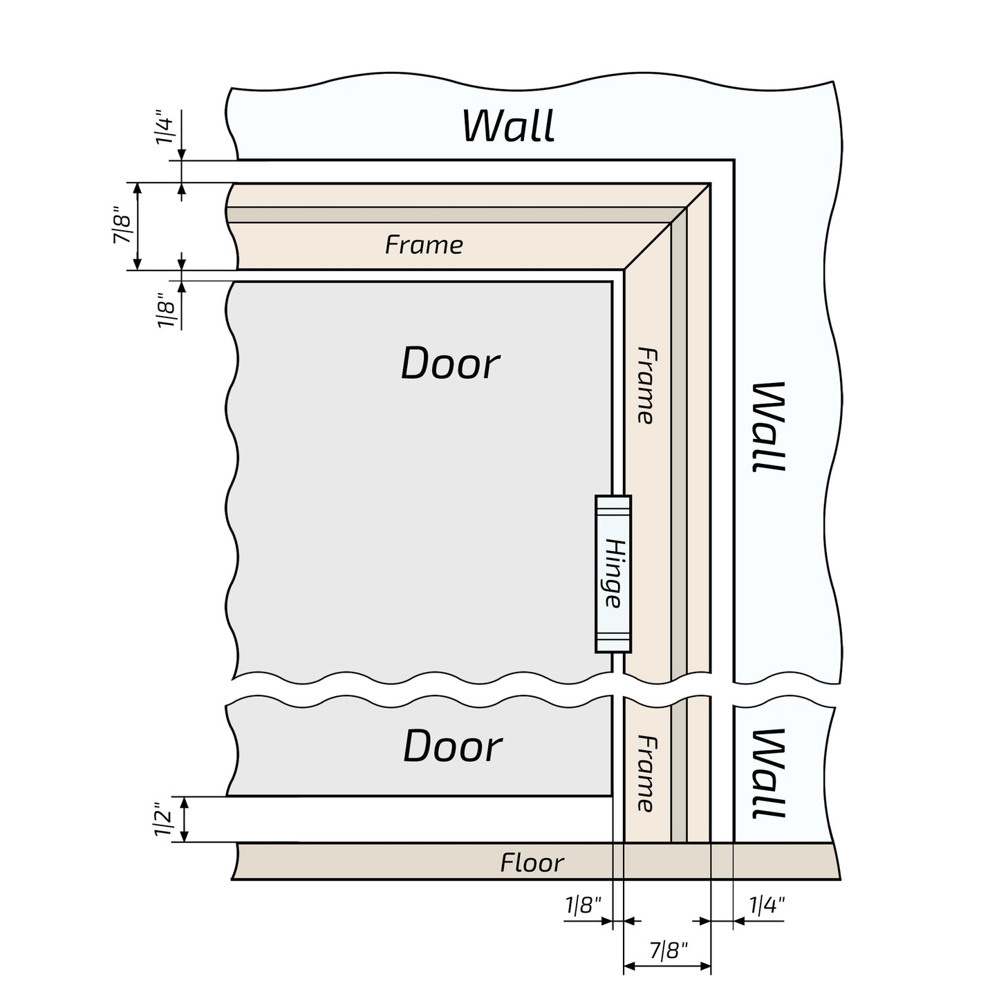 European Adjustable Door Frame XTS - 01 for 2" x 3" wall