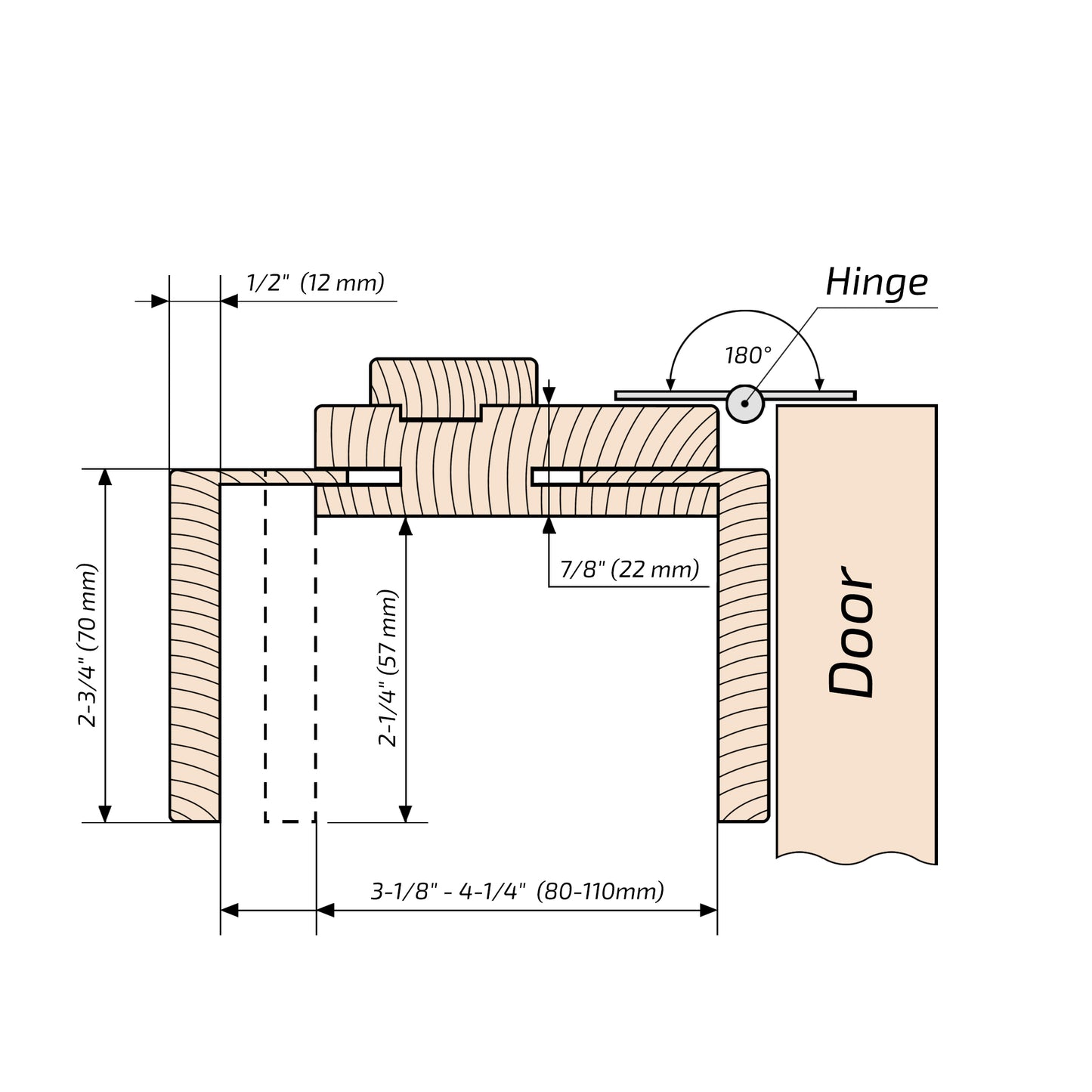 European Adjustable Door Frame XTS - 05 for 2" x 3" wall