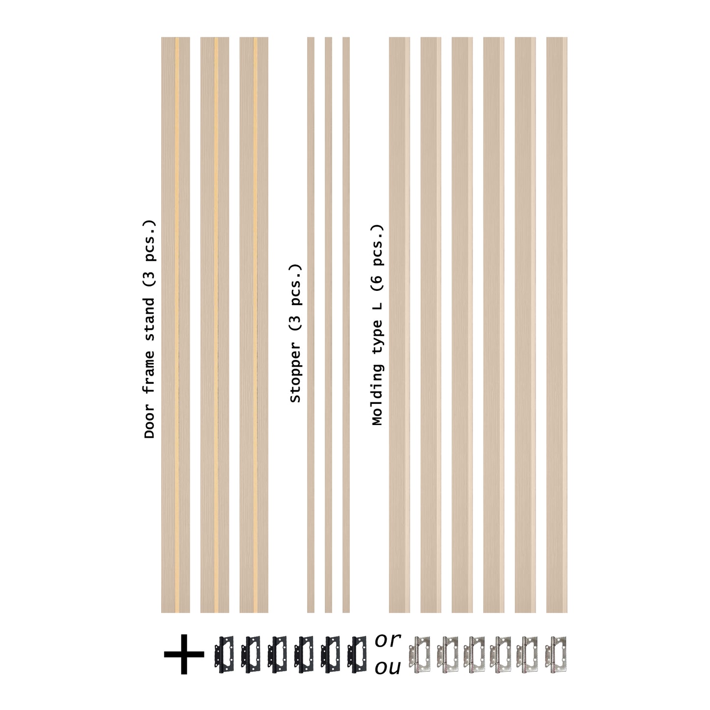 European Adjustable Door Frame XTM - 05 - Double for 2" x 4" wall