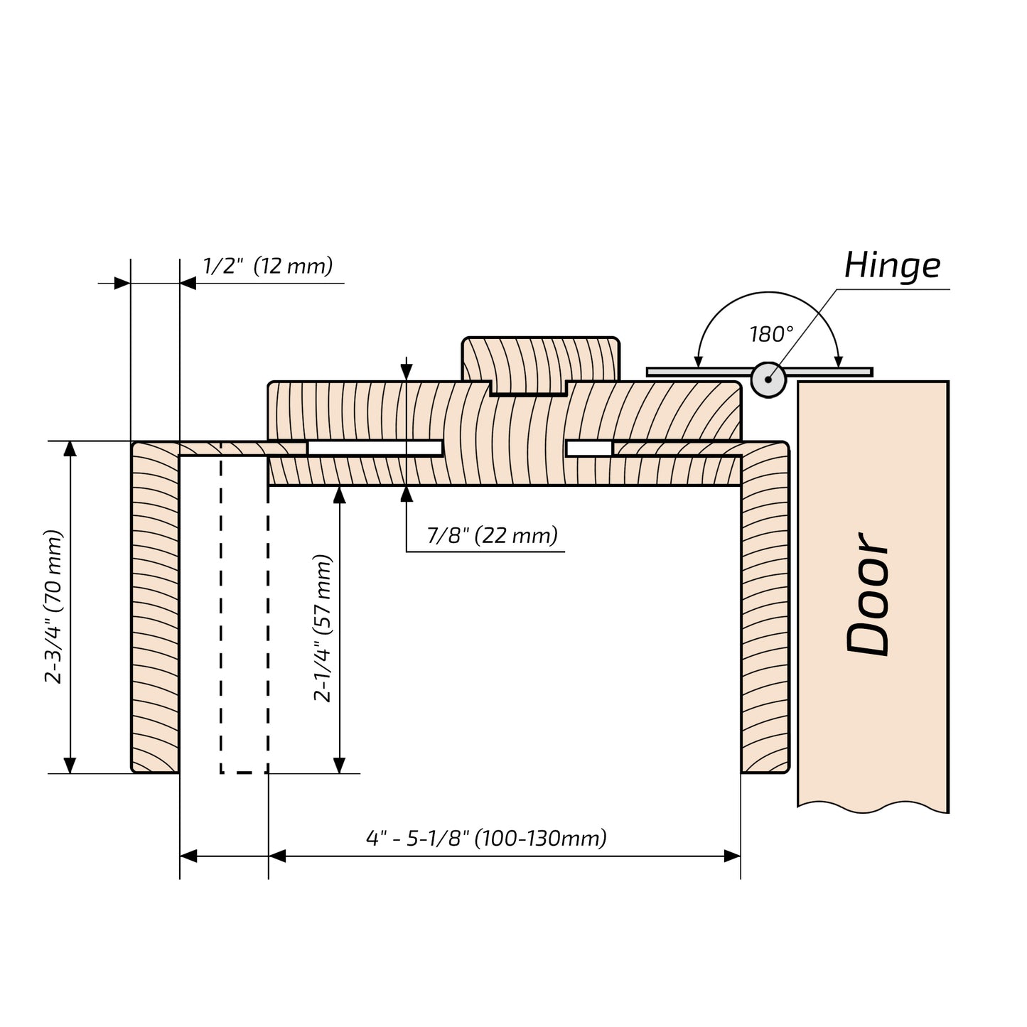 European Adjustable Door Frame XTM - 08 - Simple for 2" x 4" wall