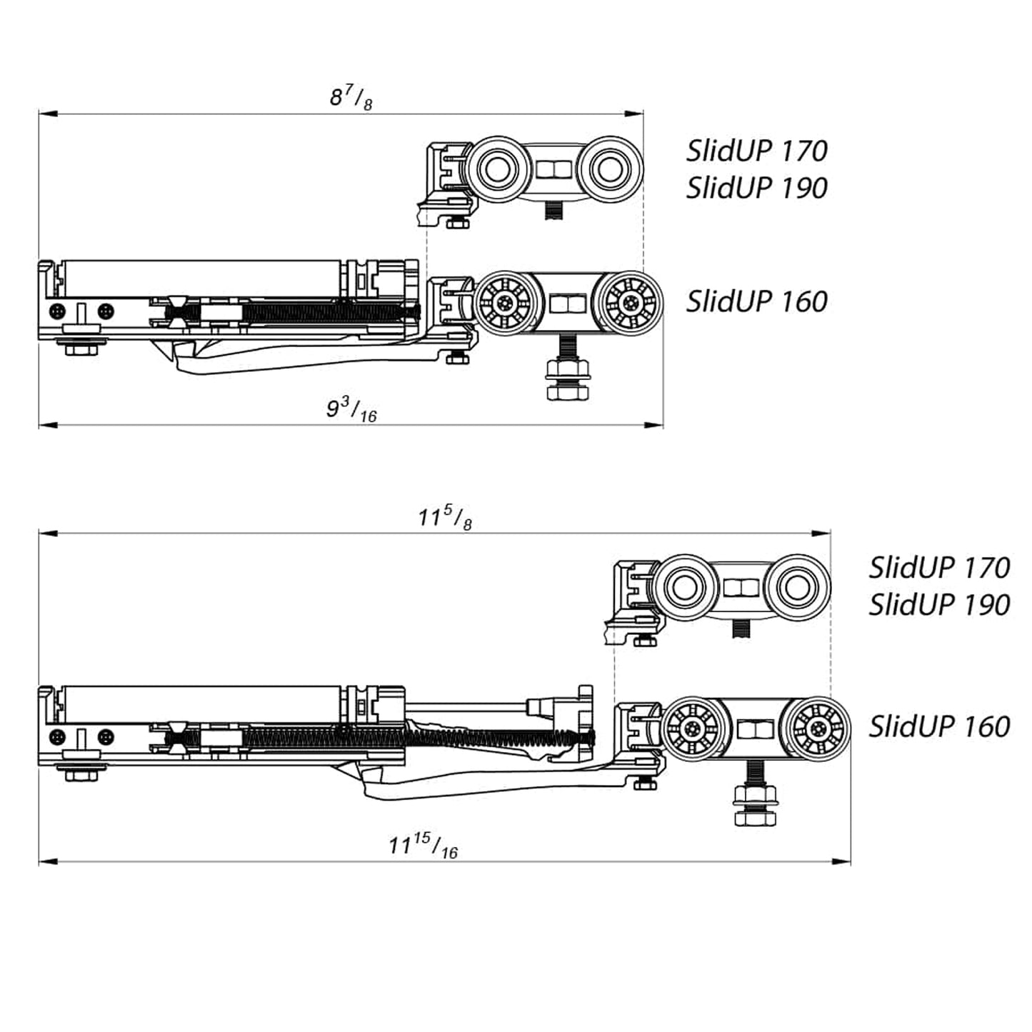 Soft closer for light doors for (170 series)