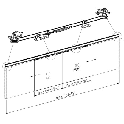Synchronization kit for bi-parting doors (170 series)
