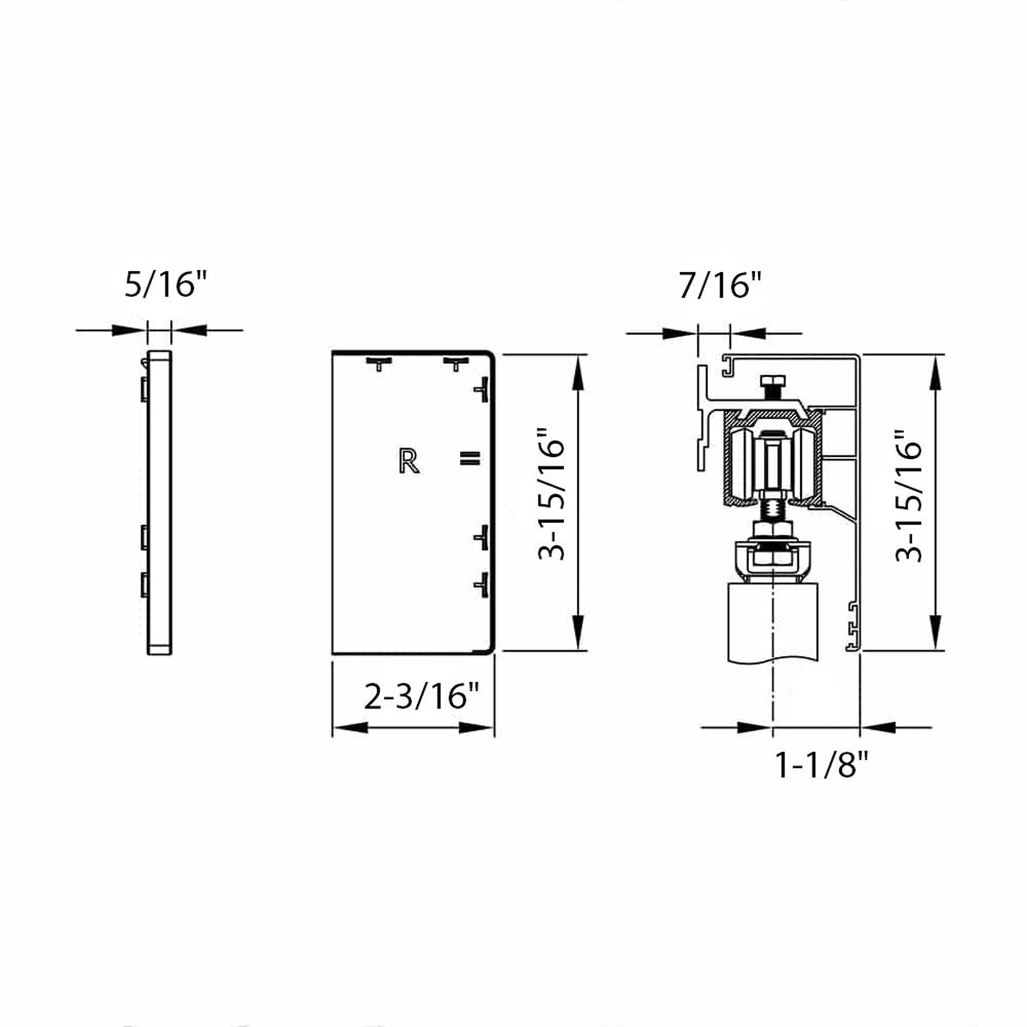 Aluminum valance for wall mounting (170 series)