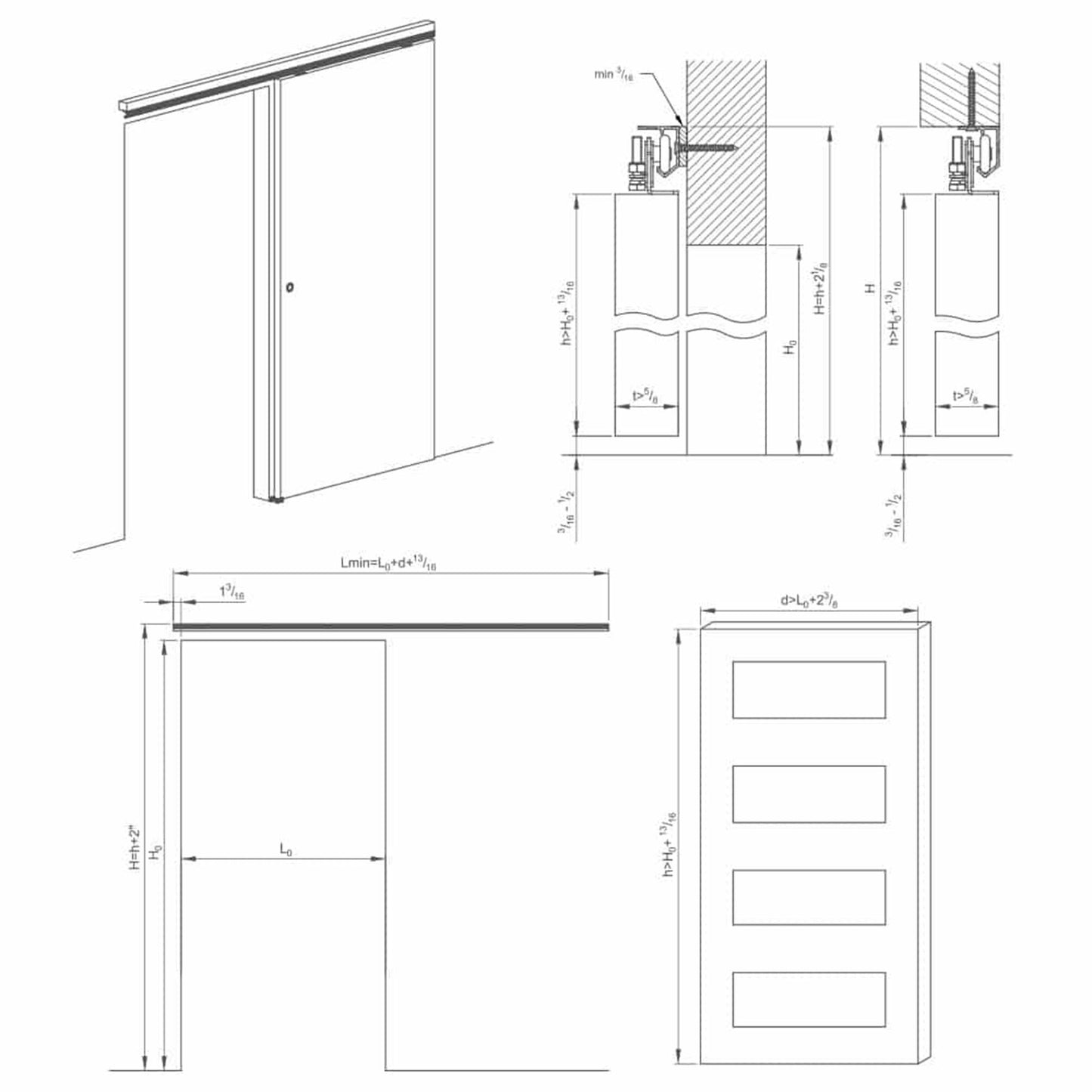 Sliding door rollers kit (180 series)