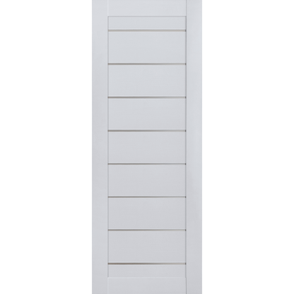 Miami White SLMI-01-GM white interior door slab, isolated front view on transparent background